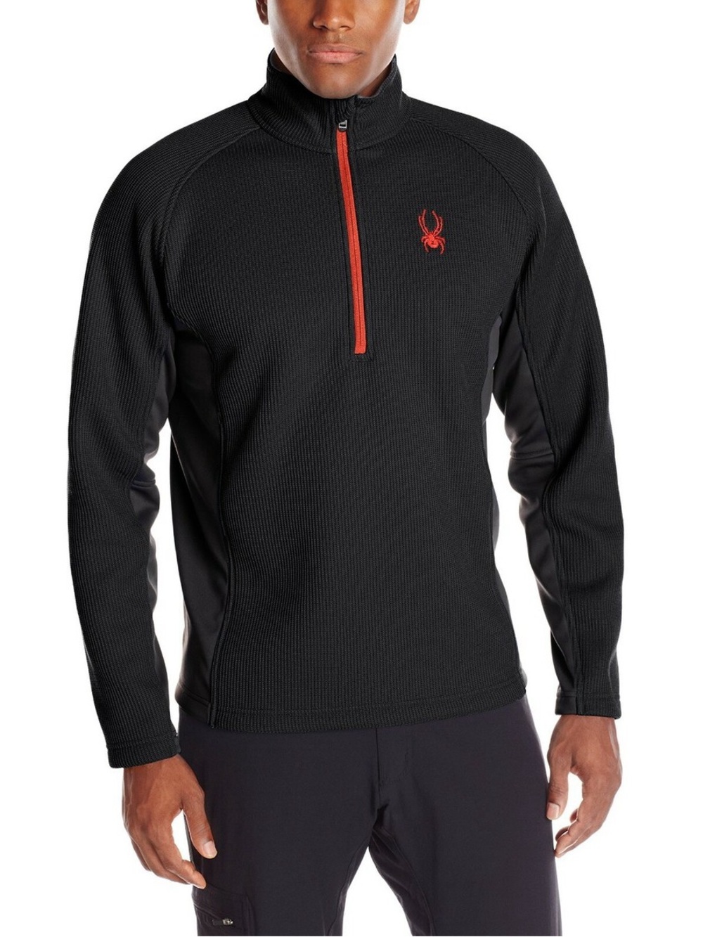 Spyder Men’s Black Performance Half-Zip with Red Trim